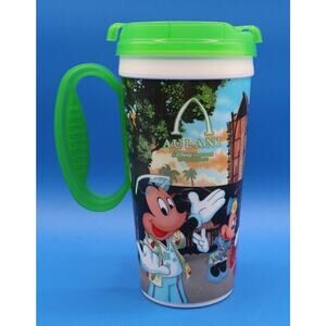 Disney Aulani Hawaii Resort Green Mickey Stitch Travel Tumbler W Lid Mug Cup